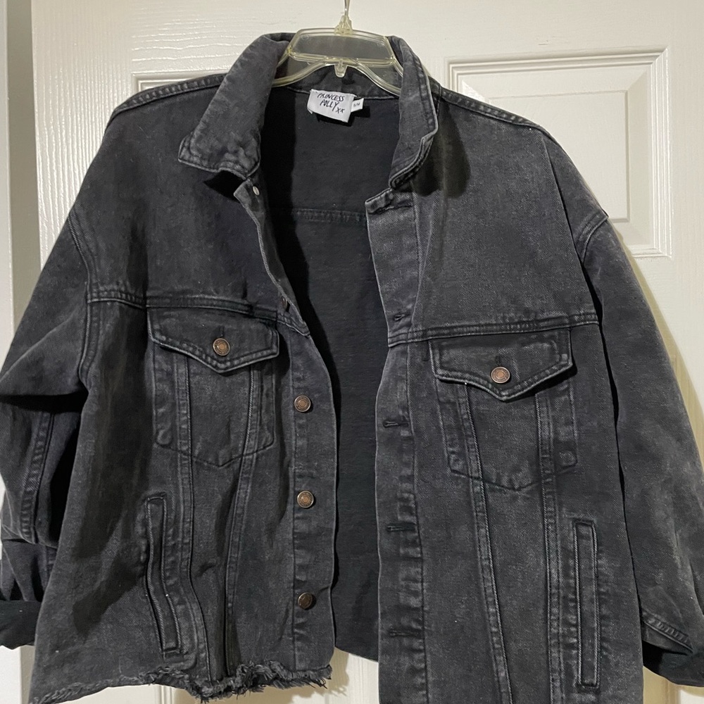 Black “Arentine Denim Jacket” Princess Polly